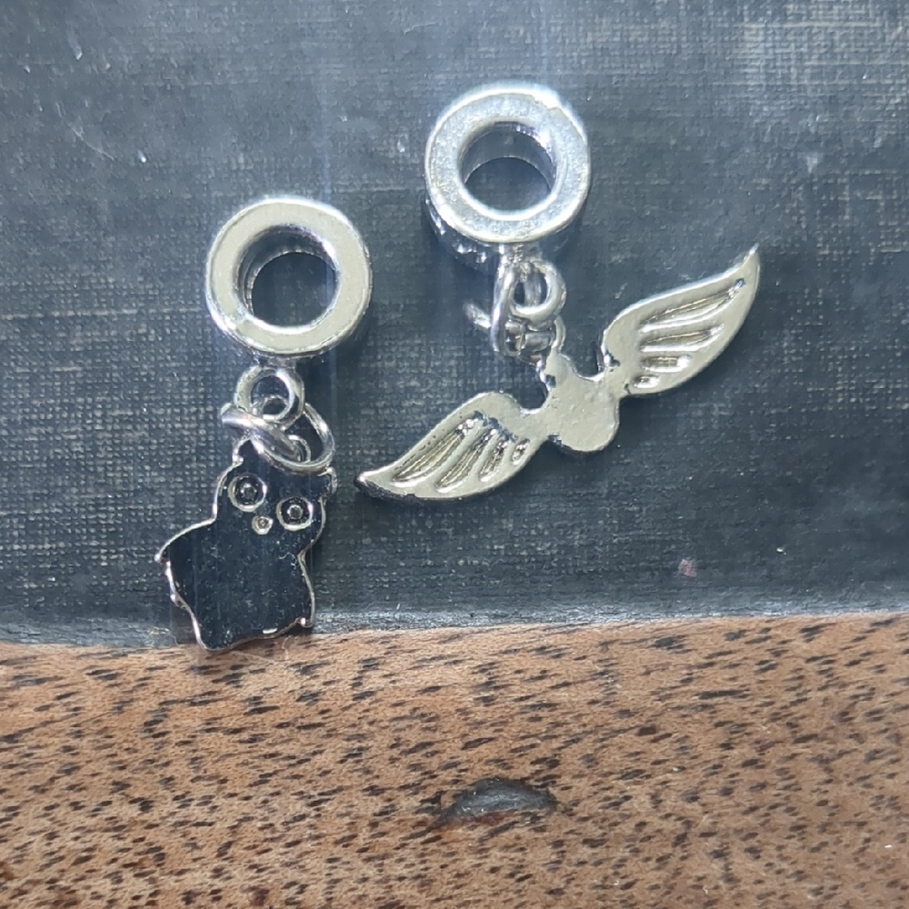 Harry Potter - Silver Owl and Snitch Charms - Iris
